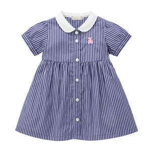 ROBE RAYÉE BLEU MIKI HOUSE