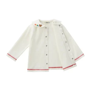 BLOUSE BLANCHE COL ANIMAUX MIKI HOUSE