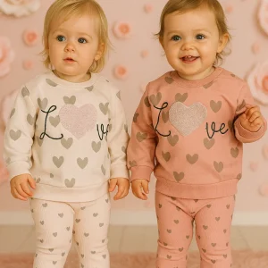 Ensemble fille dernière taille vieux rose 24 mois ref 5302