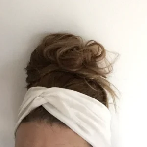 Bandeau torsadé pour adulte - Velours Blanc