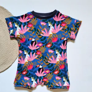 Barboteuse manches courtes - Oiseaux Tropicaux