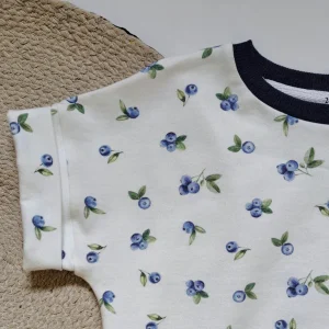 Barboteuse manches courtes - Bleuets