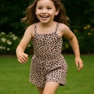 Combinaison jupe short fille léopard 3-6 ans ref 791