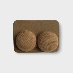 Petites boucles d'oreilles boutons - Café Latte