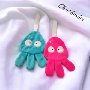 Attache tétine 2 en 1 "Mini doudou  pieuvre " - Chtitdoudou