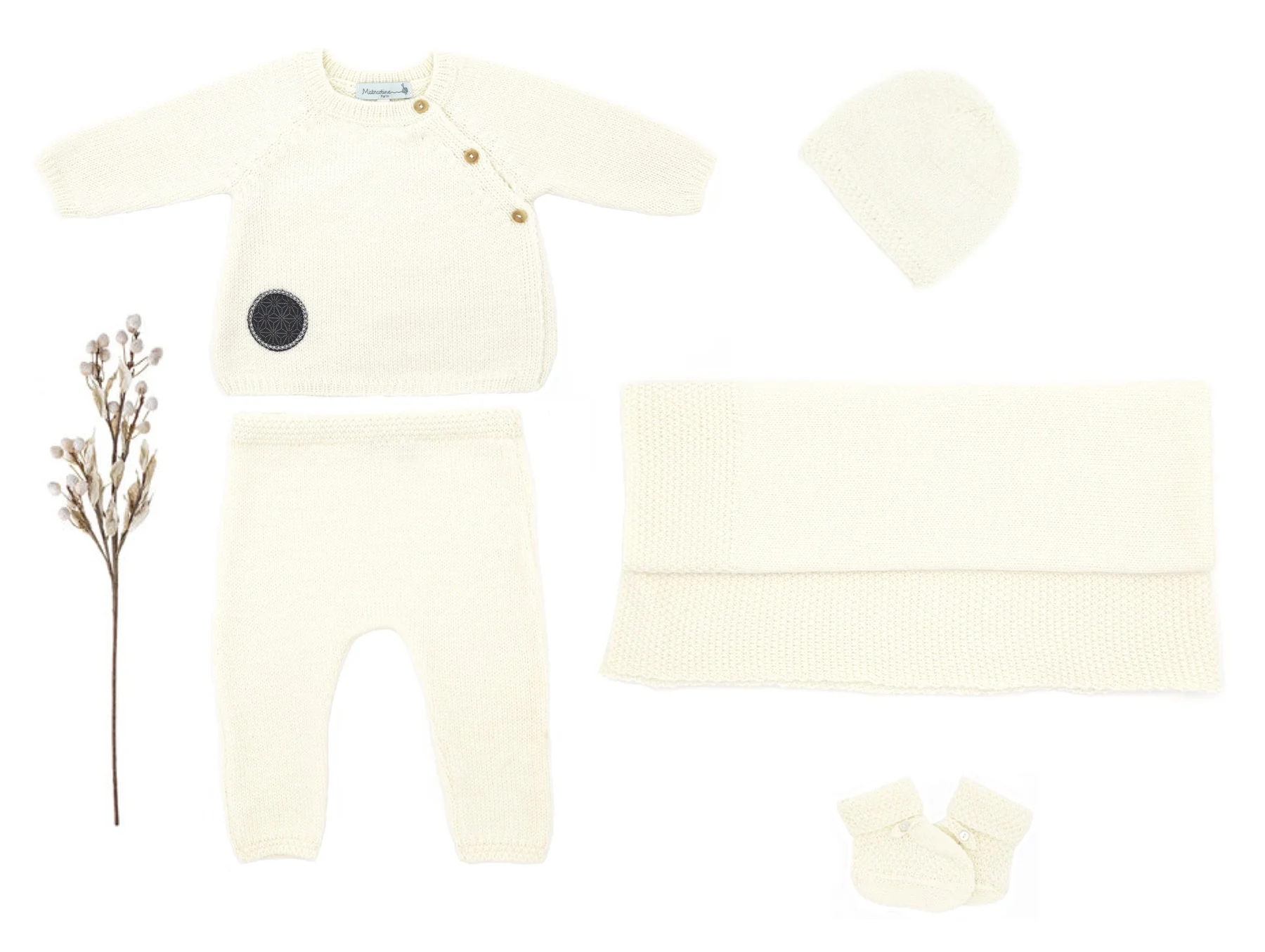 Trousseau de naissance prématuré Félicité en laine mérinos