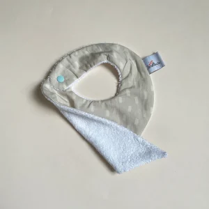 Bavoir bandana en coton bio Poils d'ours beige