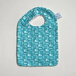 Bavoir en coton bio Ghettoblasters turquoise