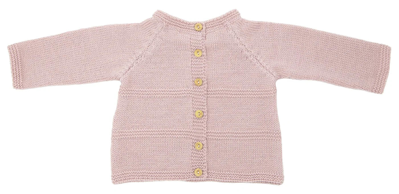 Ensemble Prématuré Petit Chat rose laine mérinos – Image 3