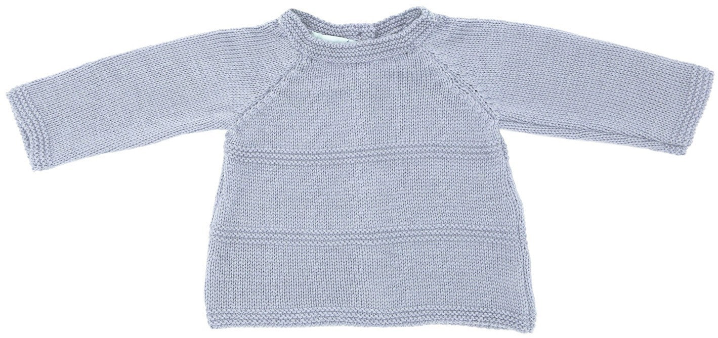 Ensemble Prématuré Petit Chat gris-bleu laine mérinos – Image 2