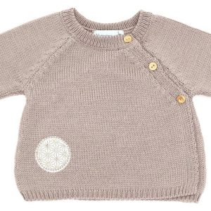 Brassière prématuré Didou taupe en laine mérinos