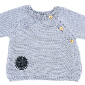 Brassière préma Dadou gris-bleu laine mérinos