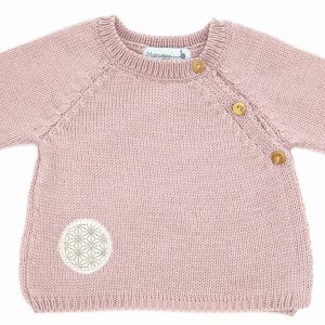 Brassière préma Didou rose en laine mérinos