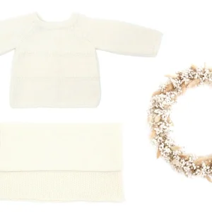 Coffret Amour – brassière et couverture bébé en laine mérinos