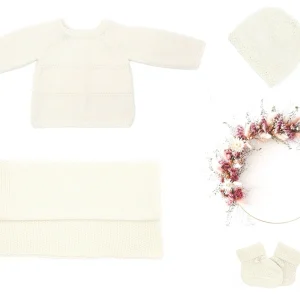 Ensemble naissance Bonheur en laine mérinos