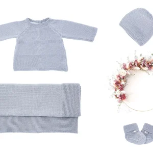 Ensemble naissance Bonheur en laine mérinos