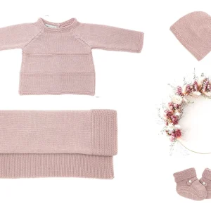 Ensemble naissance Bonheur en laine mérinos