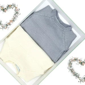 Coffret Complicité – deux brassières bébé en laine mérinos