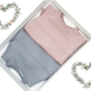 Coffret Complicité – deux brassières bébé en laine mérinos