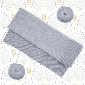 Couverture bébé Tatou gris-bleu en laine mérinos