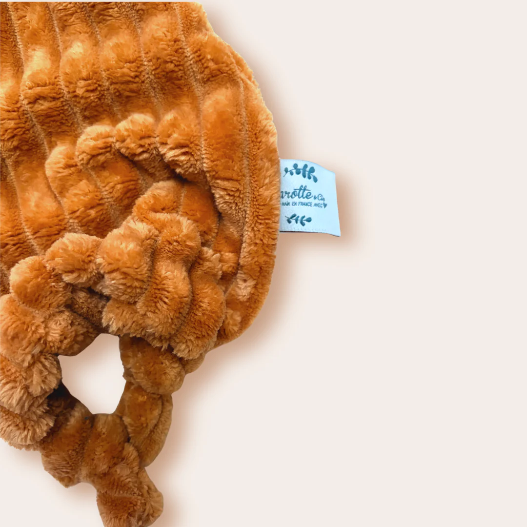 Doudou Chat en velours côtelé camel personnalisable – Image 5