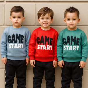 Ensemble de jogging GAME START garçon rembourré hiver 100 % coton taille de 1 à 4 ans ref 4491