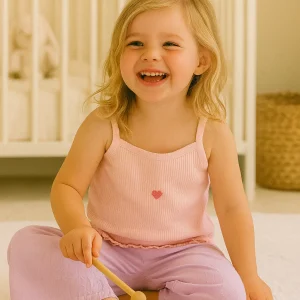 Ensemble fille coton rose et lila taille de 1 à 5 ans Débardeur & pantalon ref 131