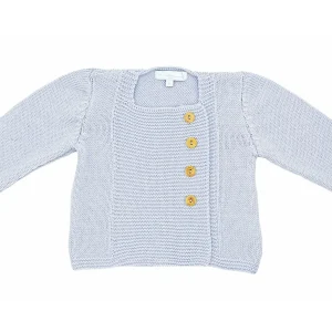 Gilet bébé Tichat lilas en laine mérinos