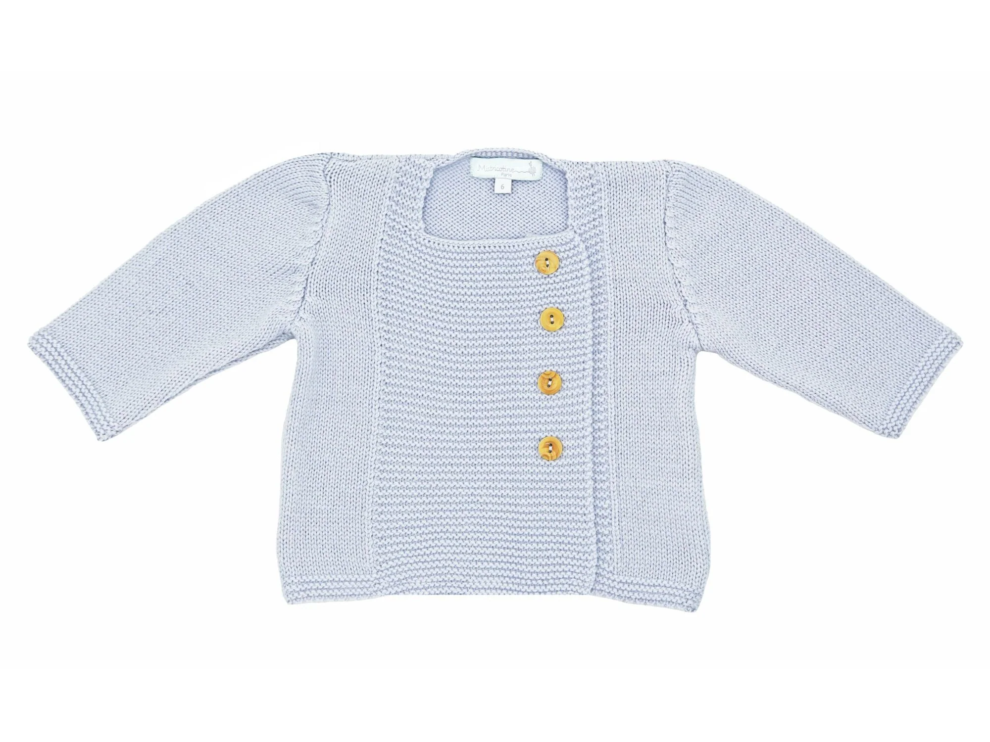 Gilet bébé Tichat lilas en laine mérinos