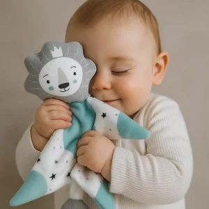 Doudou lion artisanal : Fait main en France, doux et sécurisé
