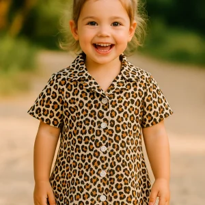 Robe léopard fille avec chouchou taille de 1 à 4 ans ref 7325