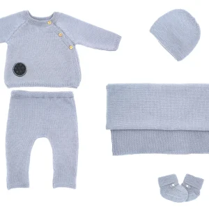 Coffret préma Félicité gris-bleu laine mérinos